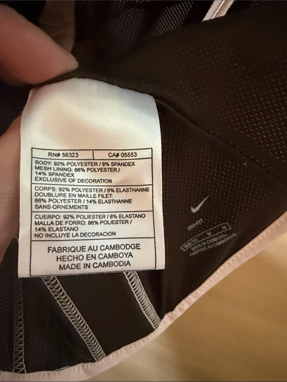 Nike Light Pink and Brown Active Bustier - Picture 6 of 6